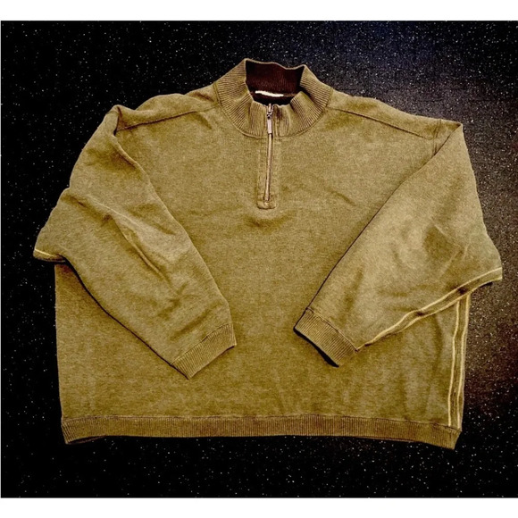 Mens sweatshirt 2XXL quarter zip fleece Type green pullover active outdoor - Picture 4 of 7